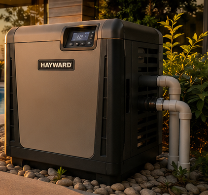 Pool heater water piping and leak diagnosis